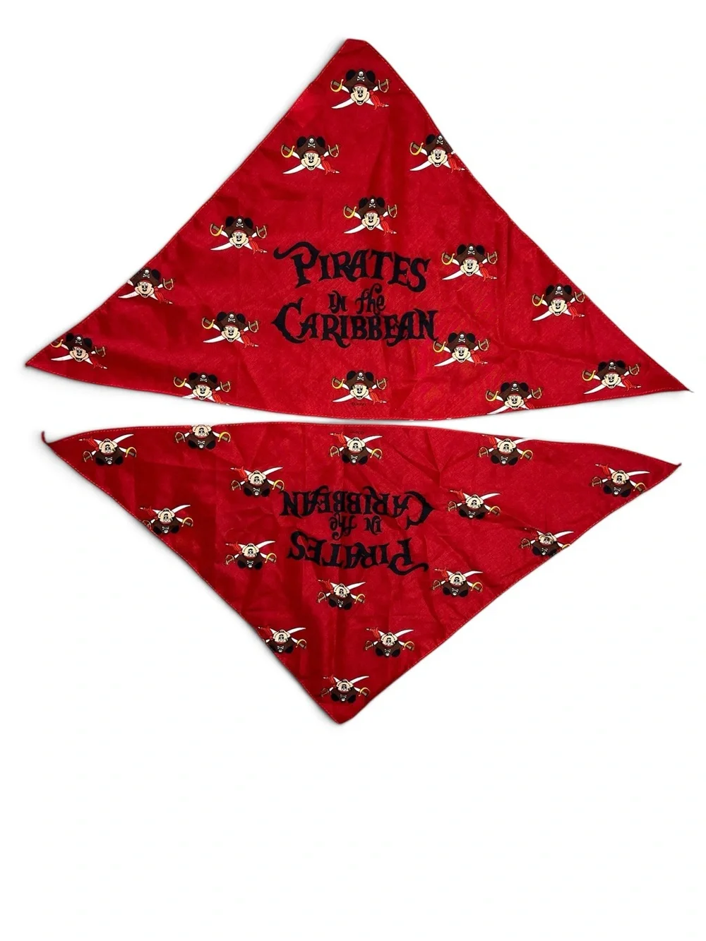 2x Disney Cruise Pirates of the Caribbean Mickey Mouse Red Bandana Head Scarf