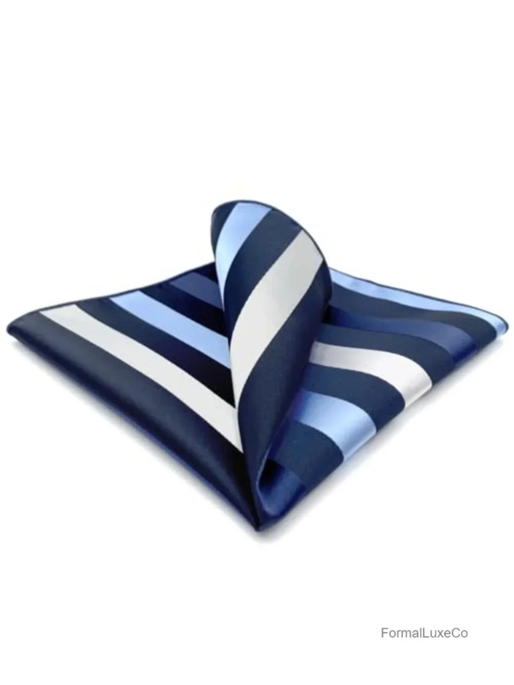 Striped Silk Blend Men's Pocket Square - Large 12.6