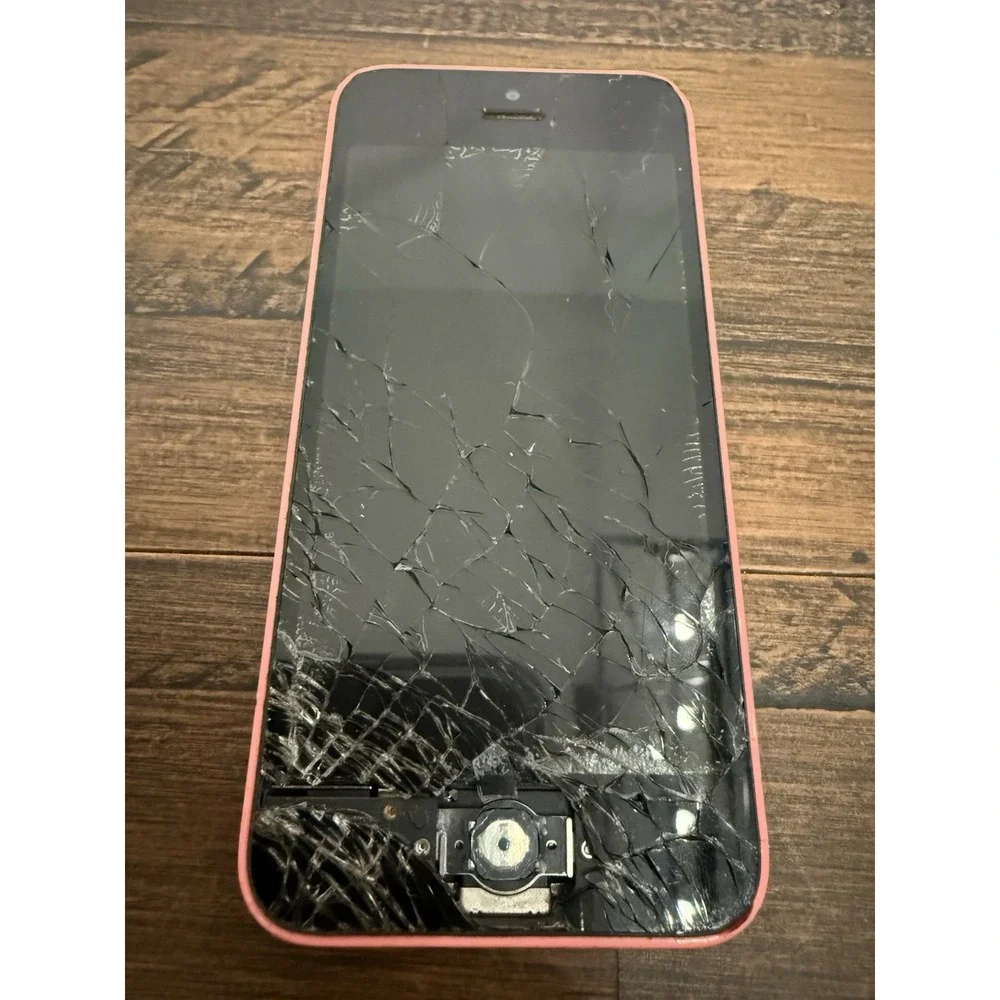 AS IS FOR PARTS Apple iPhone 5c A1532 Pink Broken Screen LTE Cellular Bluetooth