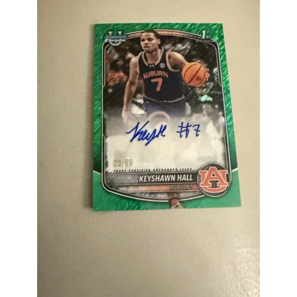 2025-26 Bowman Keyshawn Hall Chrome‎ Auto Green Geometric Refractor 1st #/99
