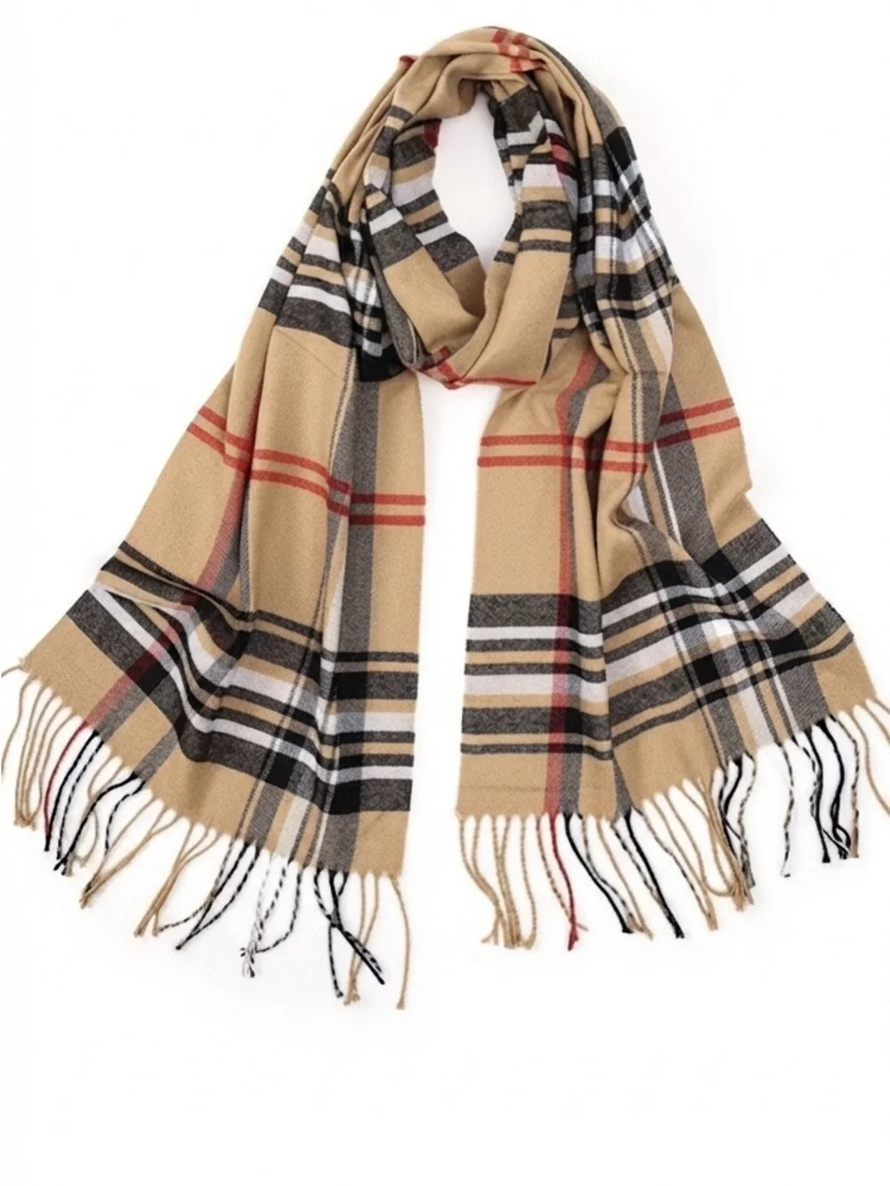Classic Beige Plaid unisex Scarf