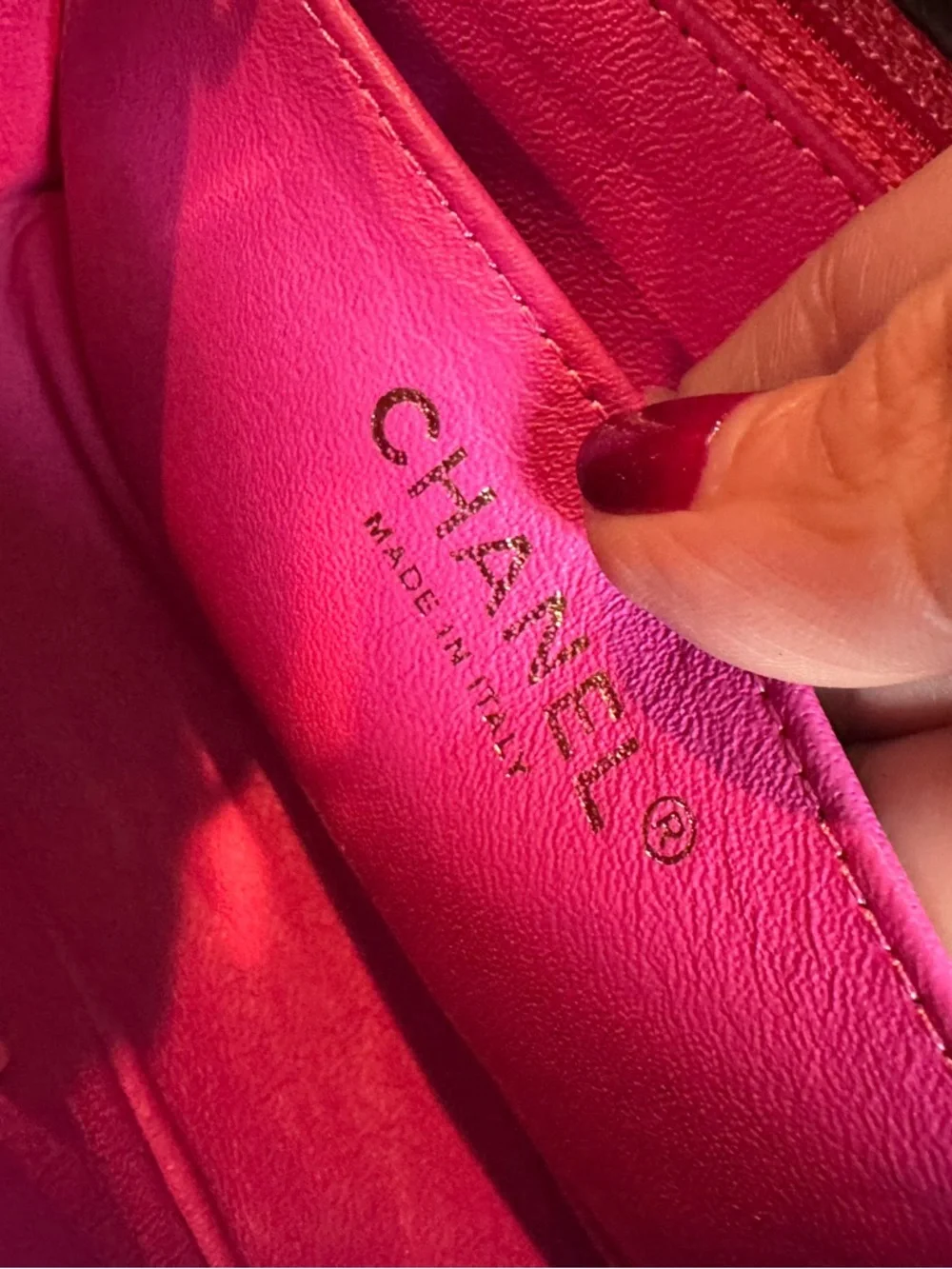 CHANEL strap drop