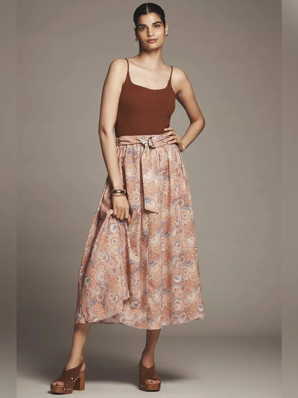 Anthropologie Bishop + Young Camryn Summer Midi Skirt