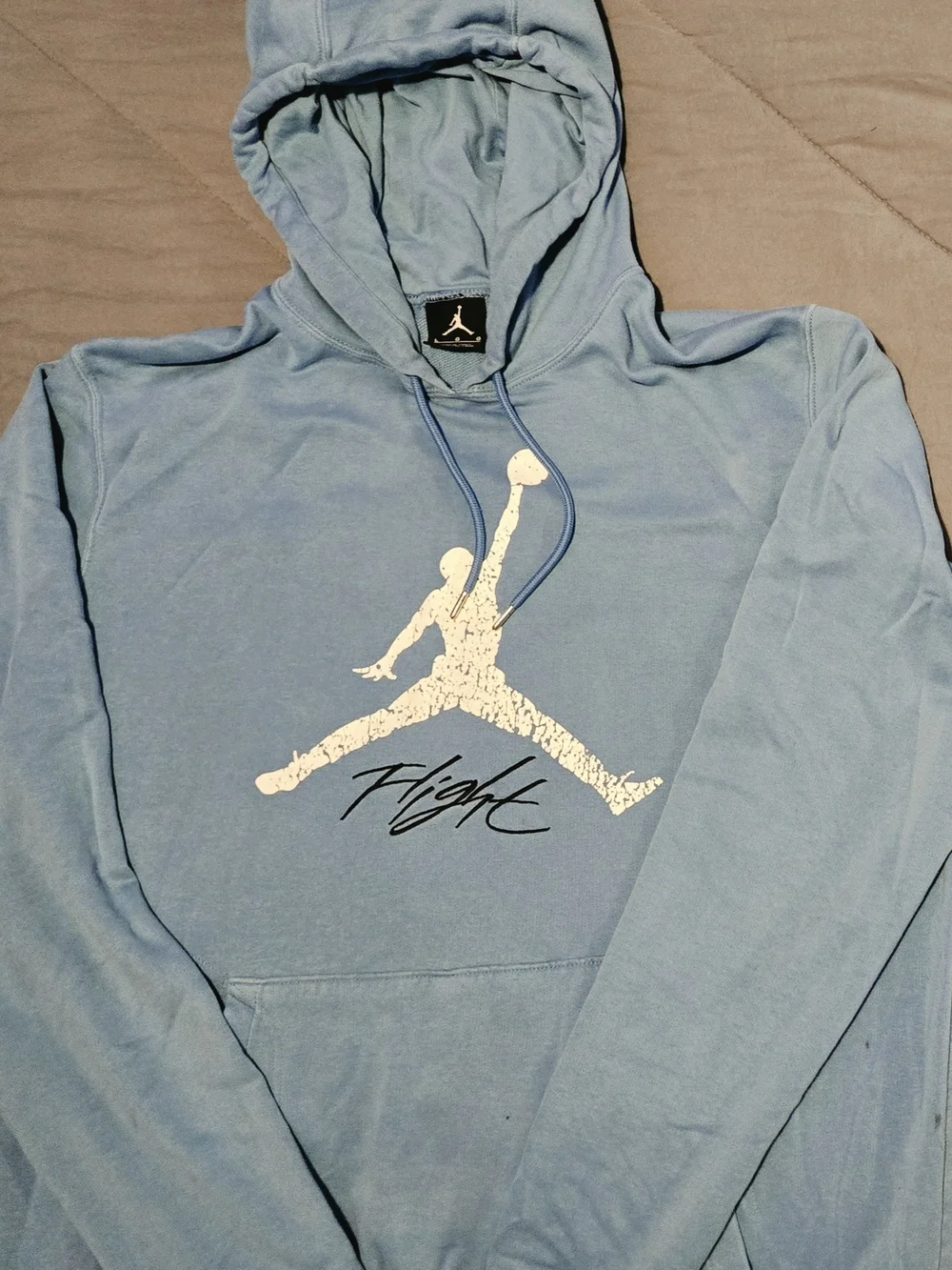 Nike Air Jordan Essentials Baseline Flight Fleece Hoodie Light Blue Mens L