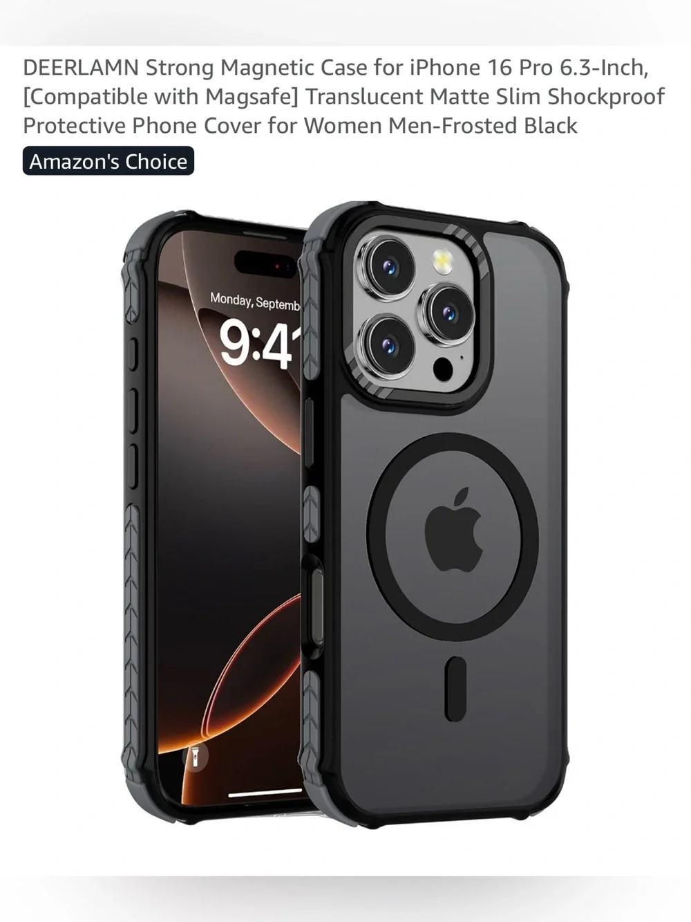 Strong magnetic case for I phone 16pro 6.3-inch compatible with magsafe New