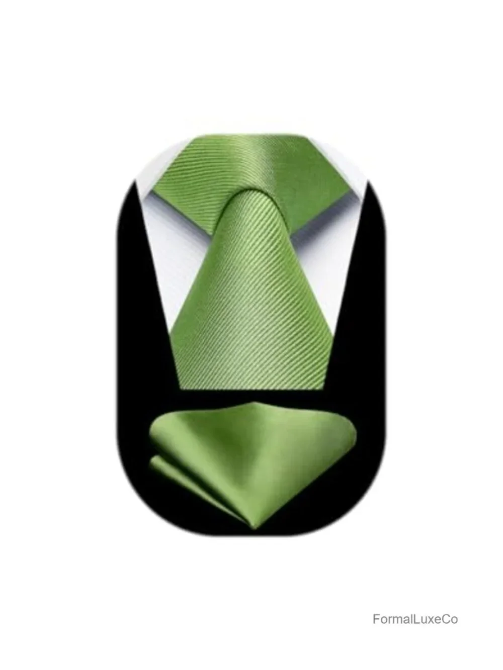 Men's Satin Silk Blend Tie & Pocket Square Set - Formal Necktie