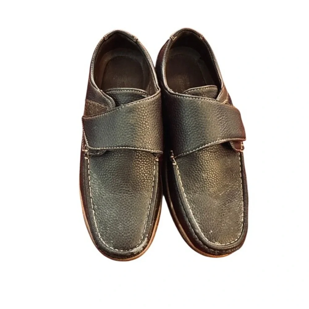 Treasure Island‎ Casuals Loafers Brown Pebbled Hook and Loop Shoes Size 9.5