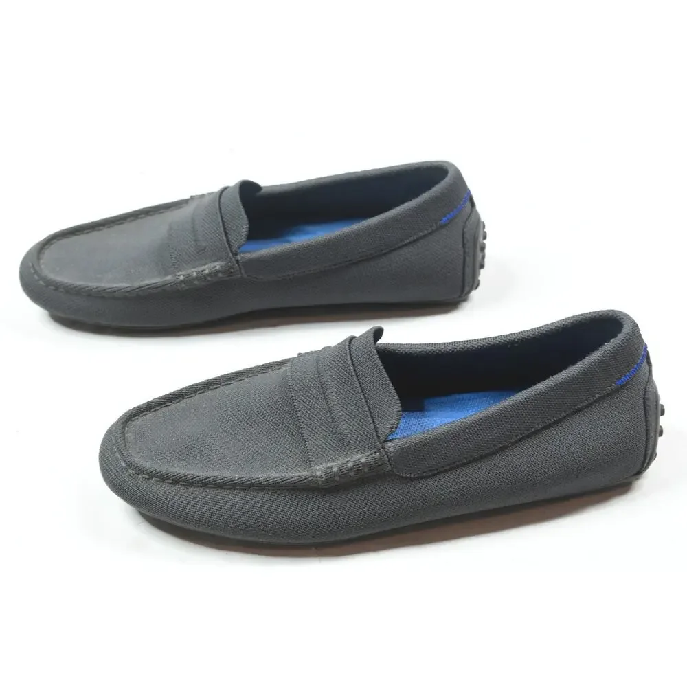 Rothys Knit Driving Loafers Slip On Shoes Mens 9.5 Charcoal Gray Lightweight