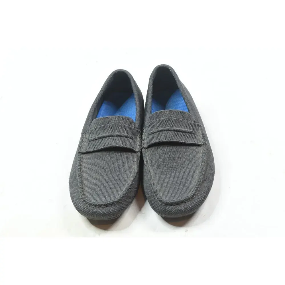 Rothys Knit Driving Loafers Slip On Shoes Mens 9.5 Charcoal Gray Lightweight