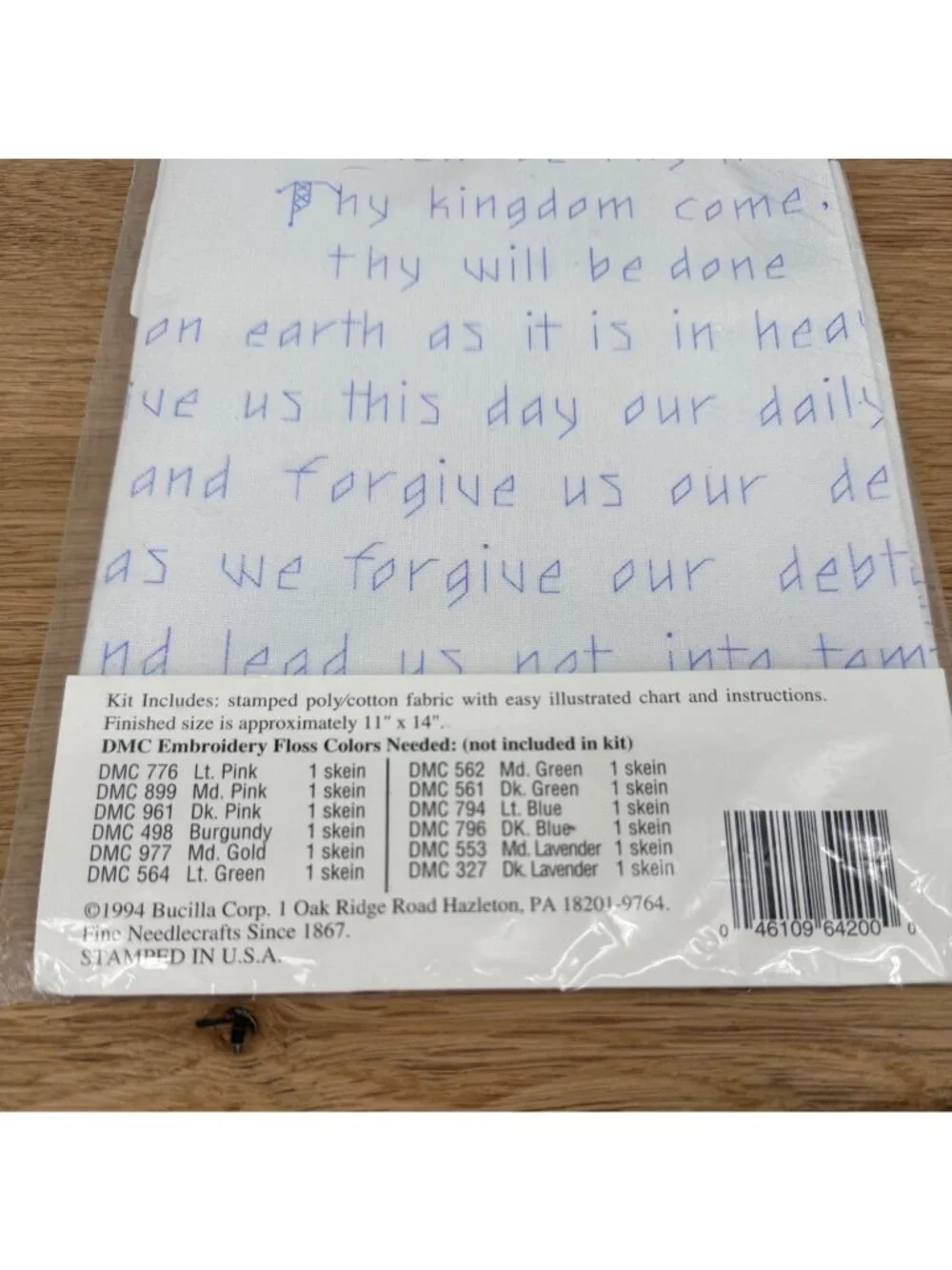 Bucilla VTG The Lords Prayer Stamped Cross Stitch Sampler Kit 64200 Special Ed
