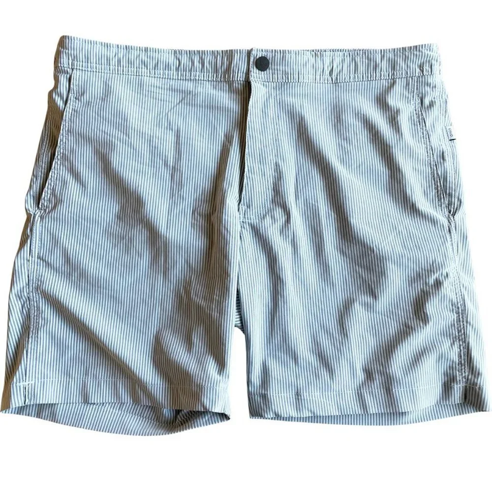 Onia Men's Blue Striped Swim Trunks - Size‎ 34