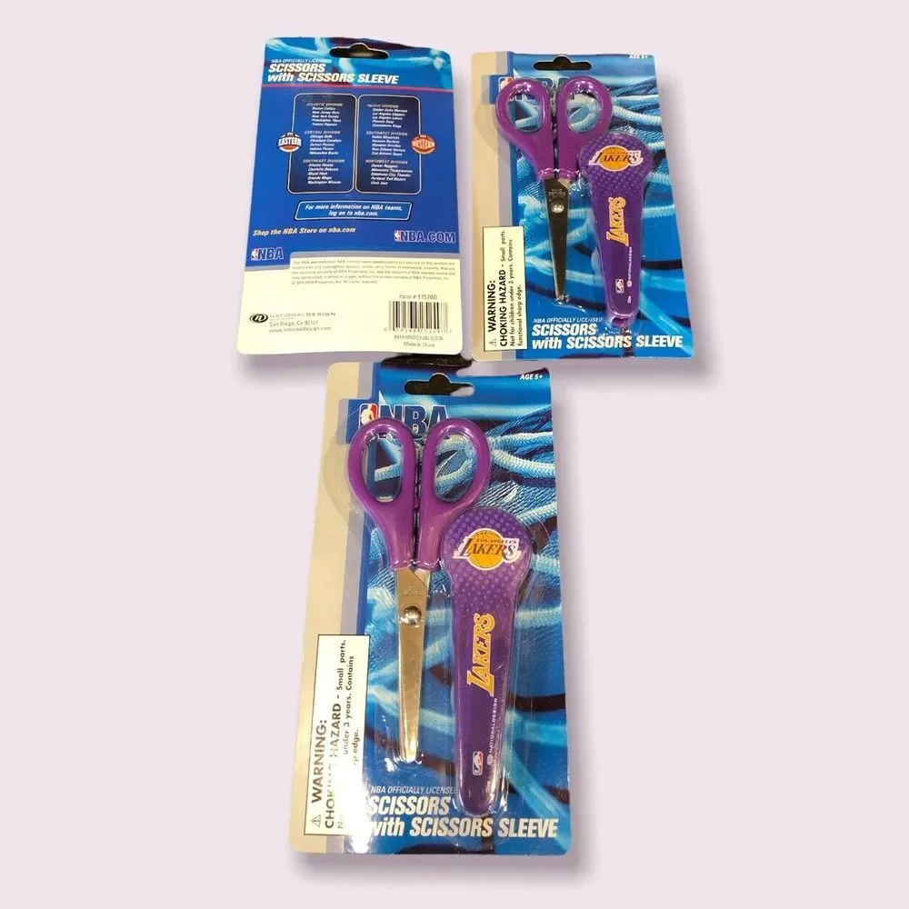 Lot Of 3 LA‎ LOS ANGELES LAKERS NBA BASKETBALL SCISSORS & PROTECTIVE SLEEVE CASE