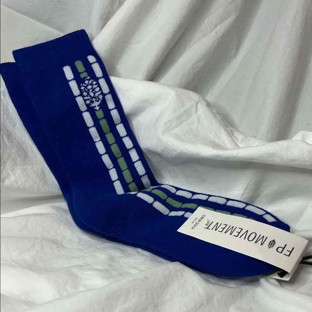 Free People Fast Lane Crew Socks in blue