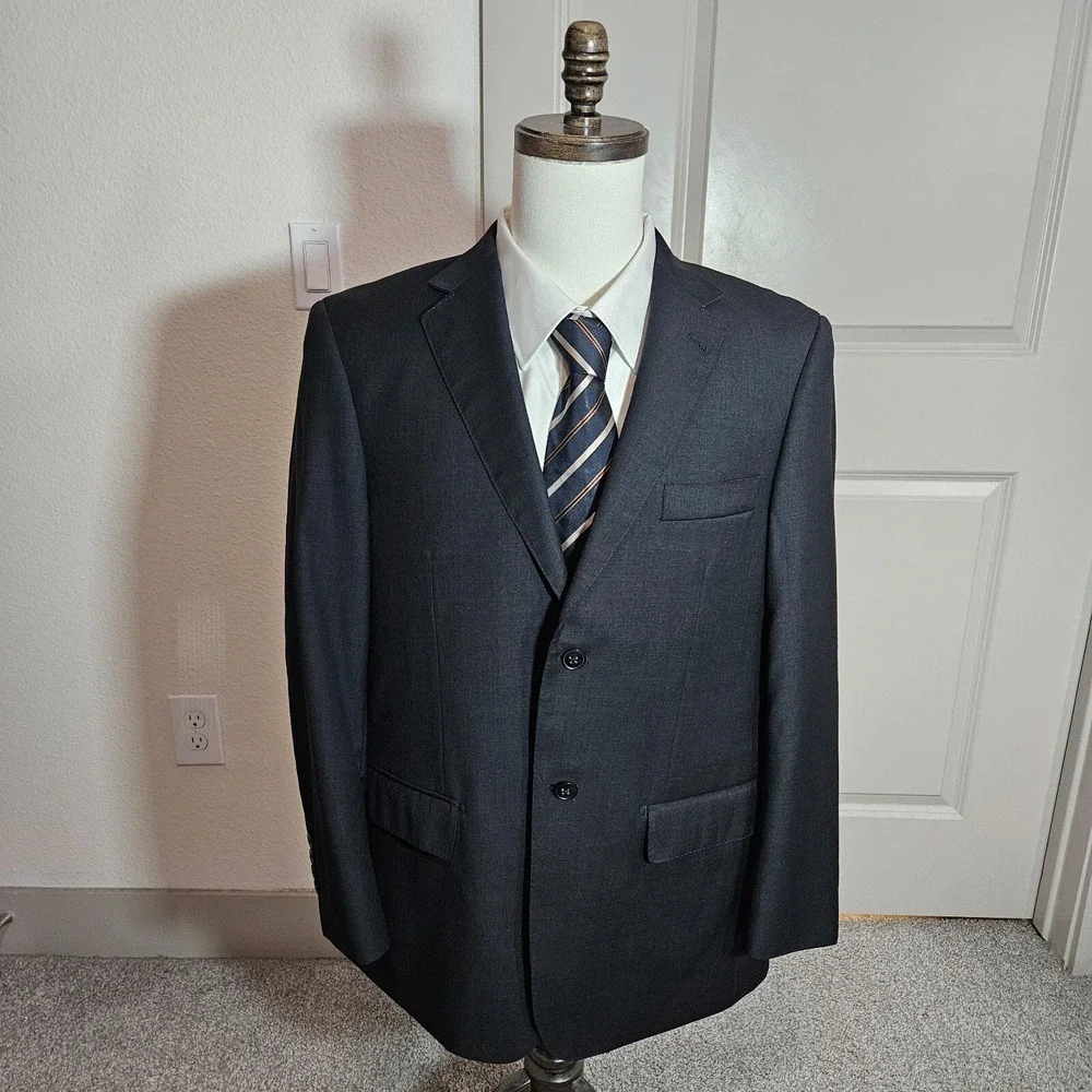 Jhane Barnes Wool Cashmere 42S Suit Blazer Jacket‎ Men Black