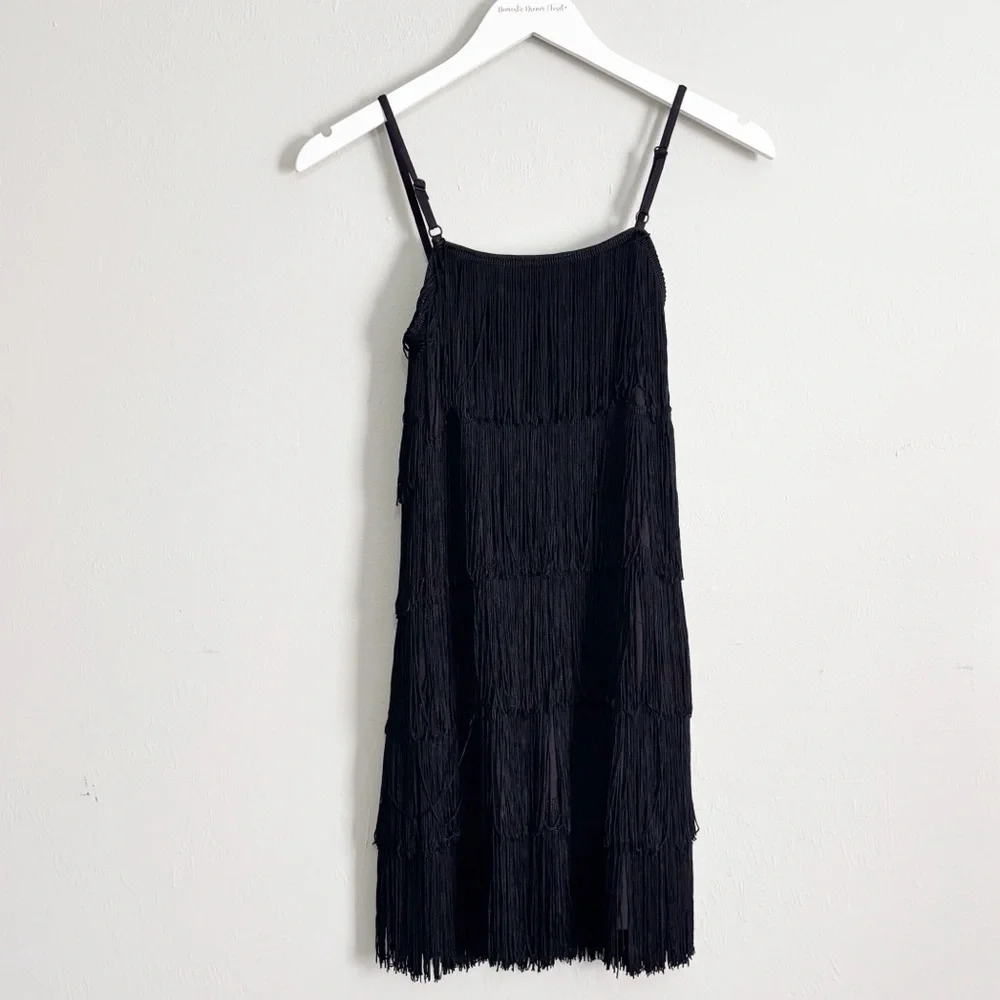 SWEET CHILI DANCE Girl’s Youth Black Heavily Fringe FLAPPER Dance Costume Sz 16