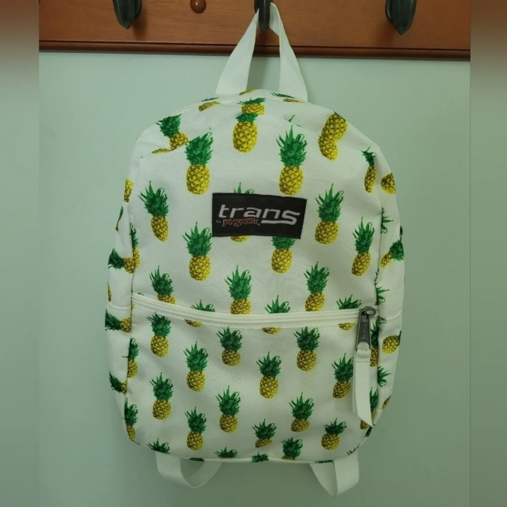 Trans by Jansport‎ Mini Small Pineapple Print Backpack White