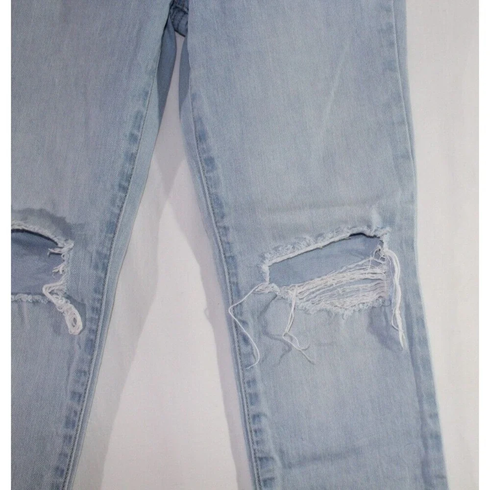 RSQ Girlfriend Fit Jeans, Girls Size 8, Distressed Light Blue