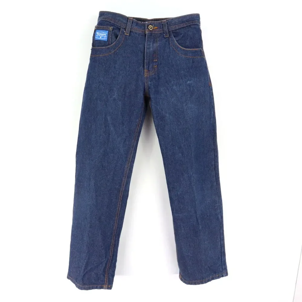 Rocawear Straight Jeans Original Fit Boys Sz 16 Blue Dark Wash Denim 100% Cotton