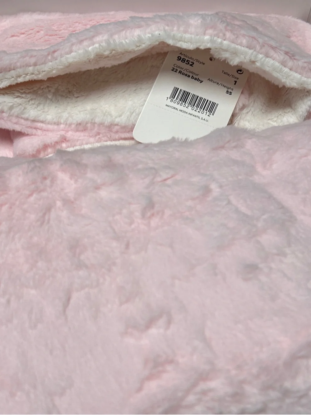 Mayoral Pink and Cream Super Soft Plush Newborn Baby Blanket. NWT