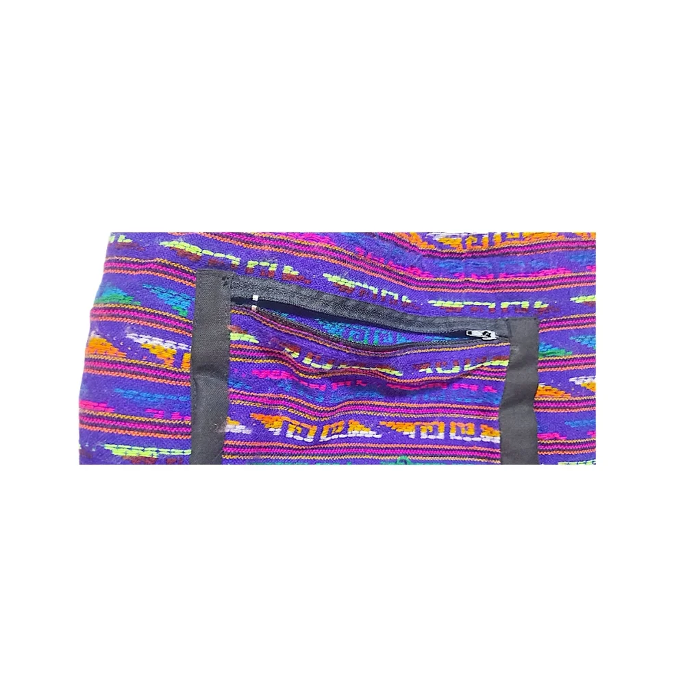 Colorful Patterned Drawstring Peruvian Backpack