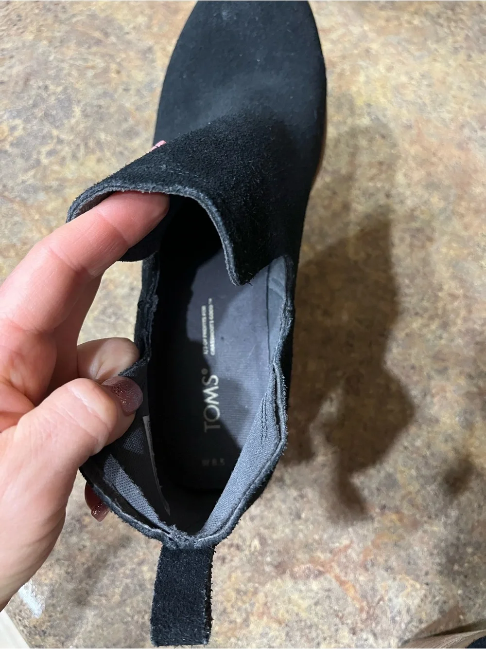 Toms black suede