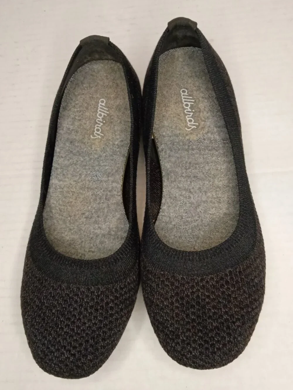 Allbirds Tree Breezers Black Gray Knit Ballet Flats Women’s Size 6.5