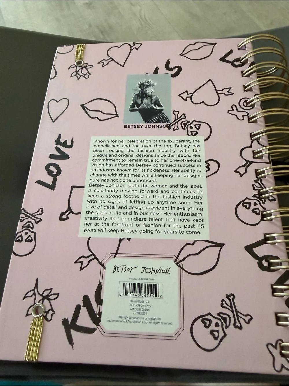 Betsey Johnson notebook notes