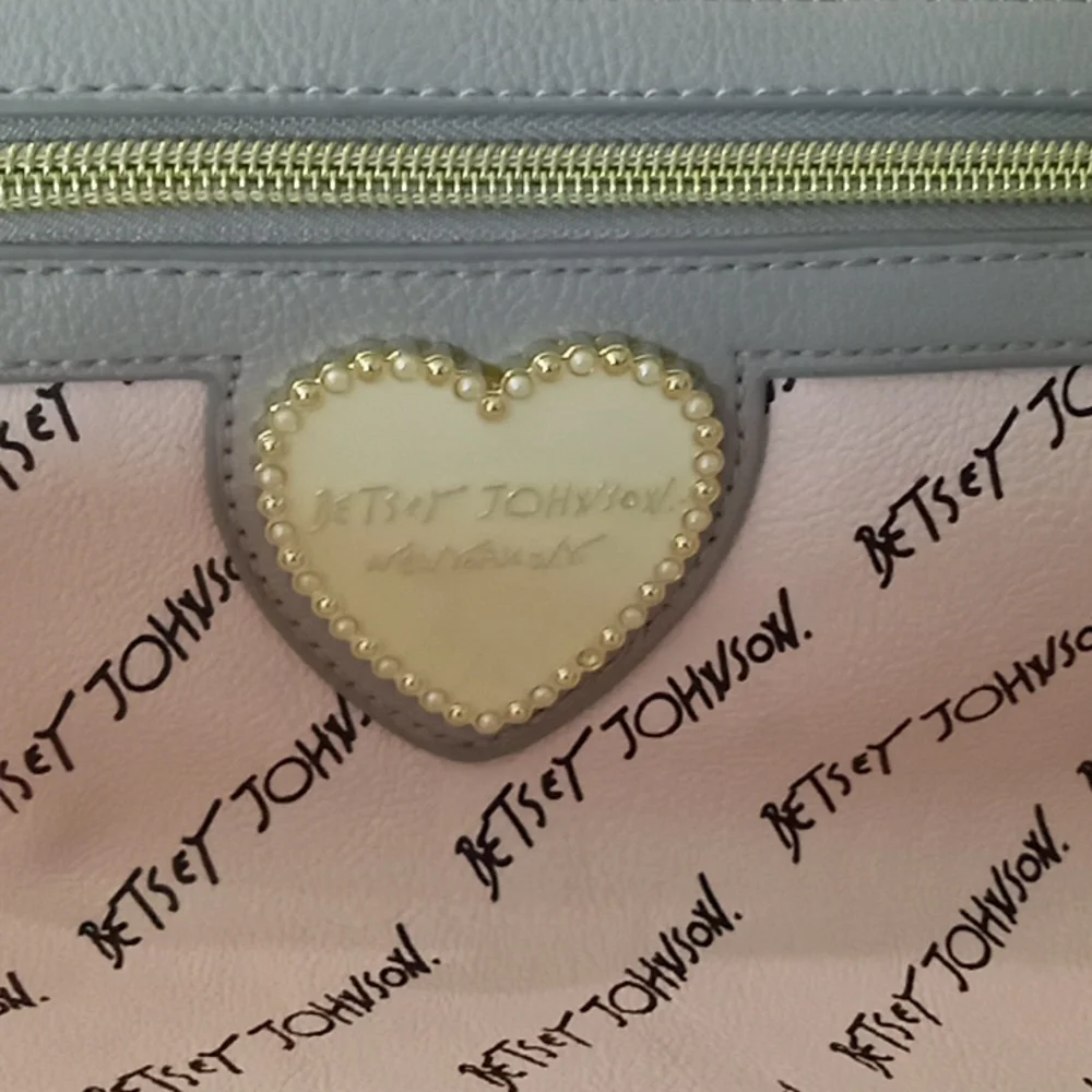 Pink and gray Betsy Johnson handbag Purse