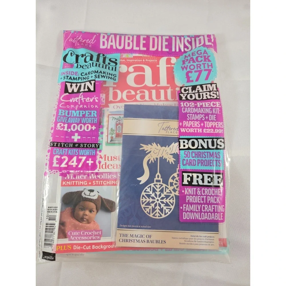 Crafts Beautiful Magazine October 2022 Issue 376 Mega Pack Free Bauble Die