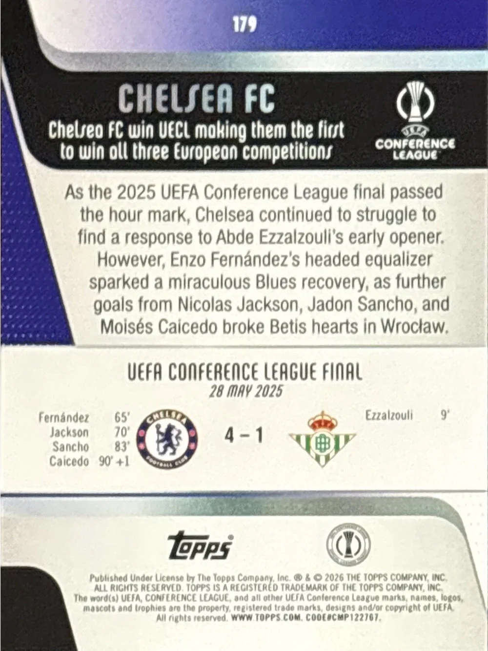 Topps trading card