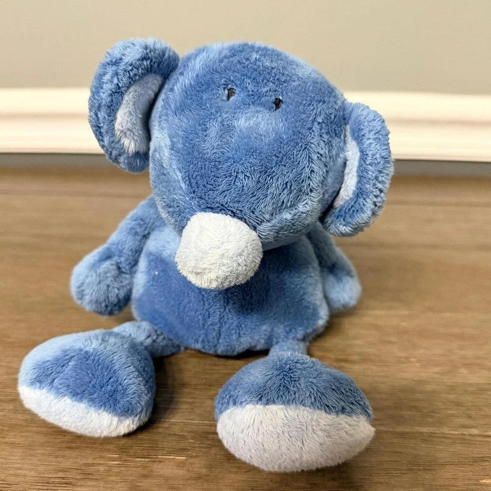 Ty Pluffies Jazzy the Mouse Blue Plush Stuffed Animal Toy 2005 7 inch