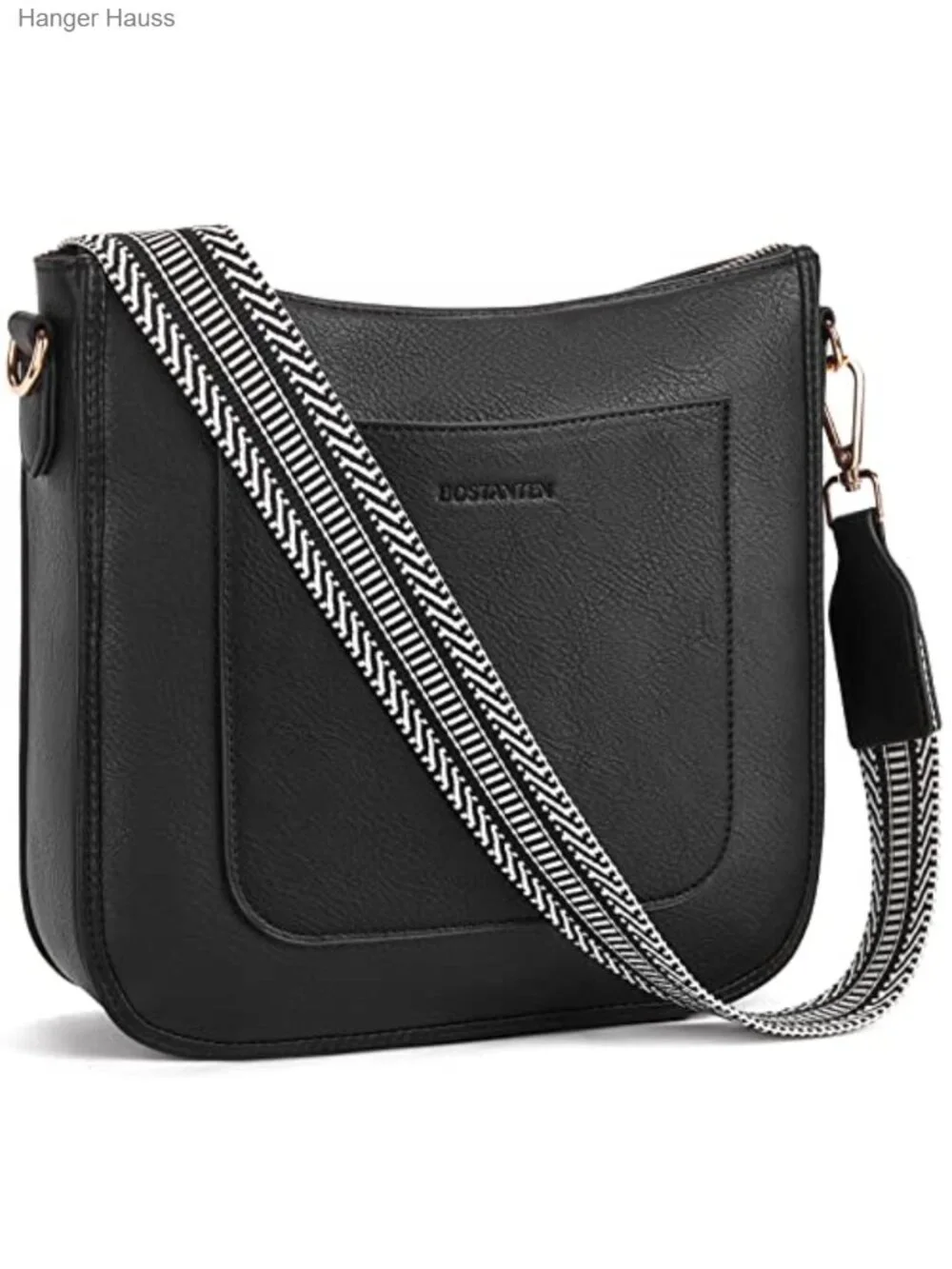 Women's Faux Leather Crossbody Bag with Adjustable Guitar Strap
