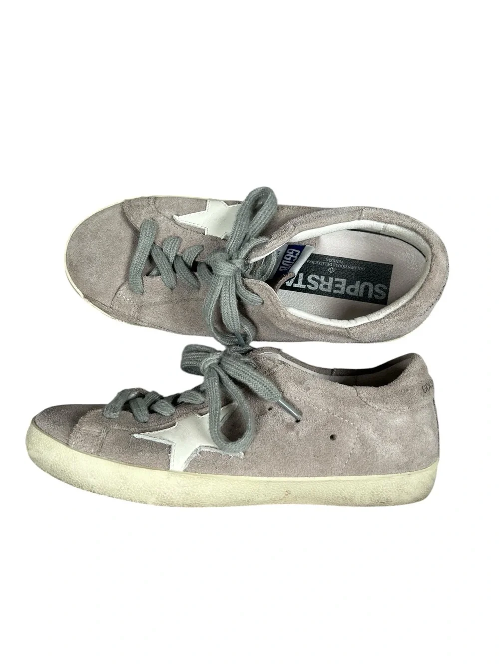 Golden Goose Superstar Taupe Suede White Star Sneakers EU 37
