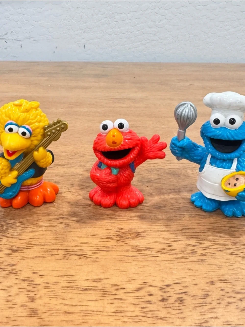 Sesame Street Workshop Mini Figure Set of 3 2010 Elmo Cookie Monster Big Bird
