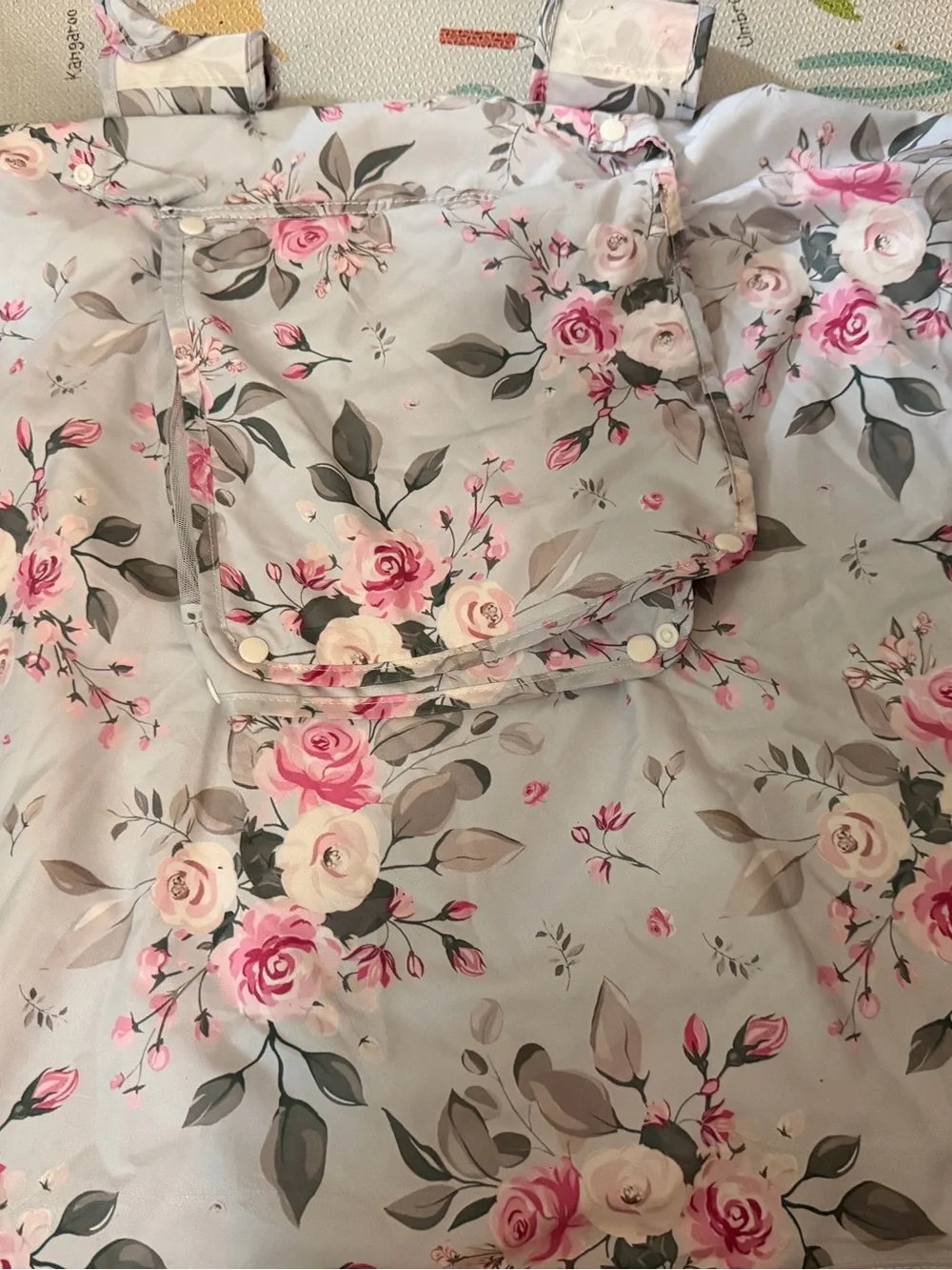 Floral Pink & Gray Rose Print Infant car seat Cover - Brand Unspecified