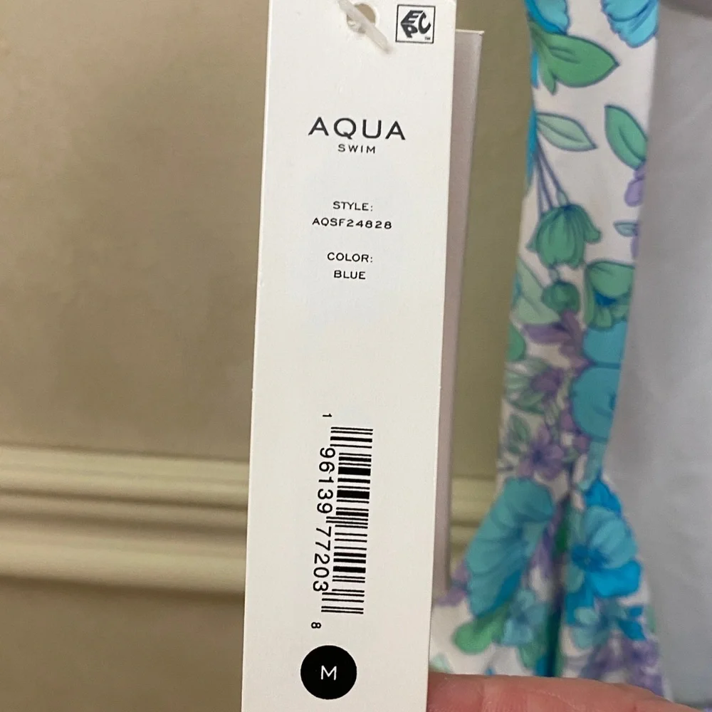Aqua swimsuit smocked