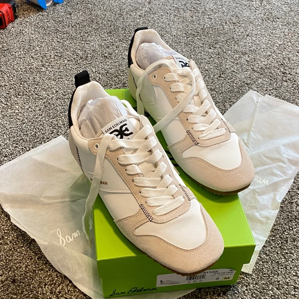 Sam Edelman Cream and White Sneakers