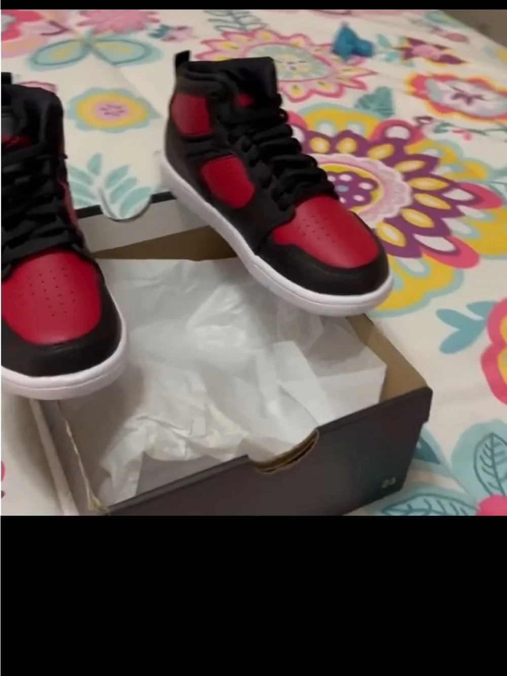 Kids Jordan High-Top Sneakers in Black and Red