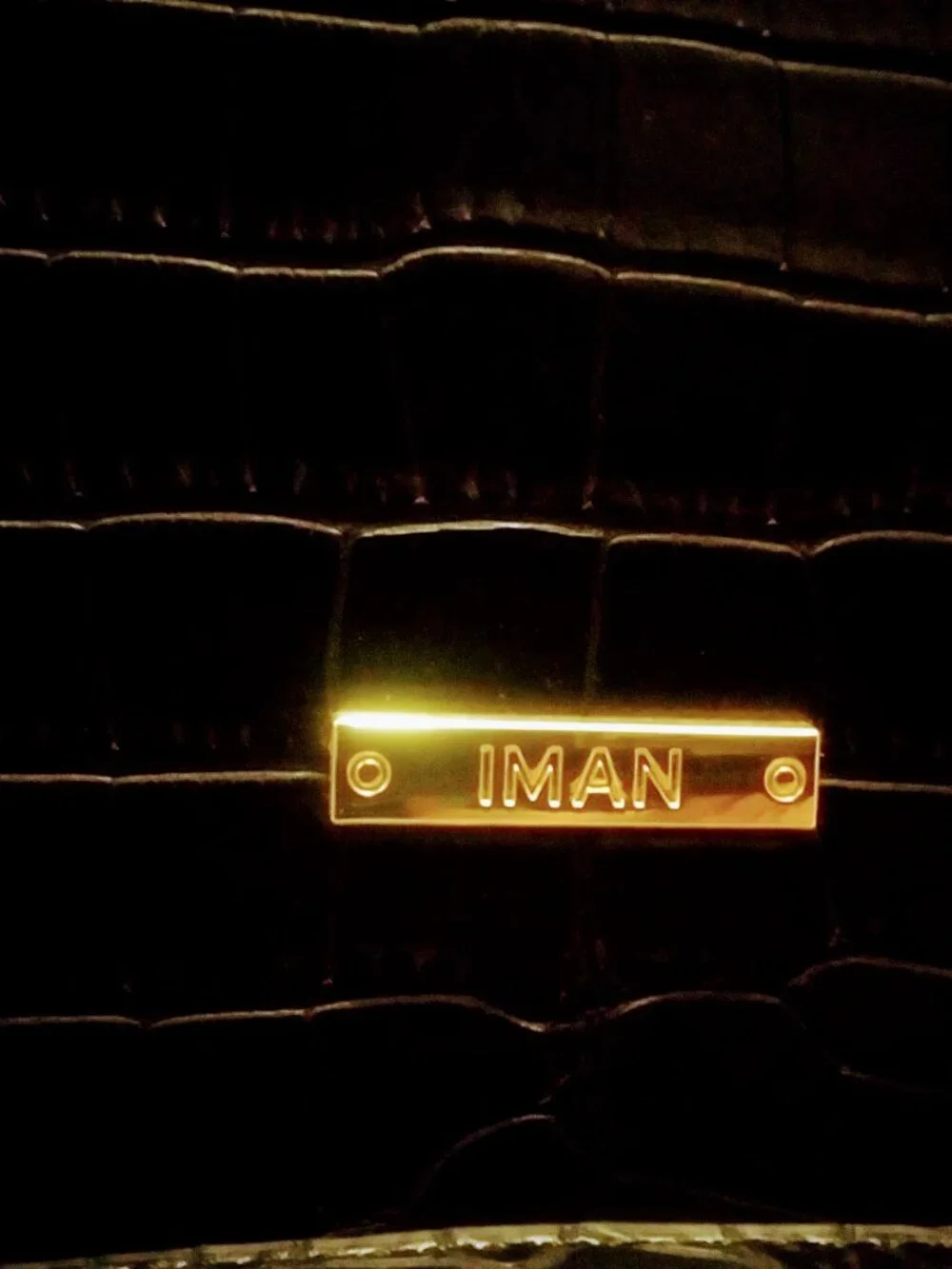 IMAN black leather