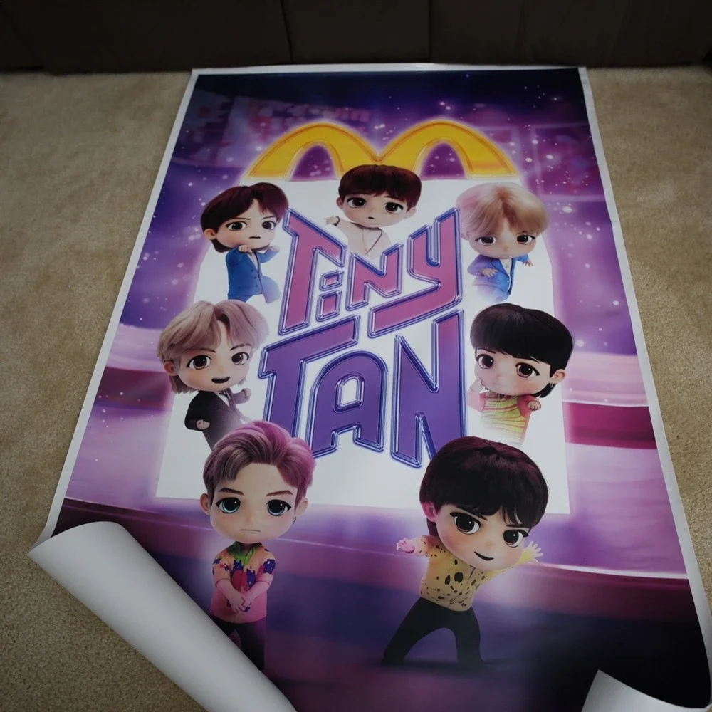 Tiny Tan Mcdonalds Large Poster Purple Rm Jin Suga j-hope Jimin‎ V Jung 35x55