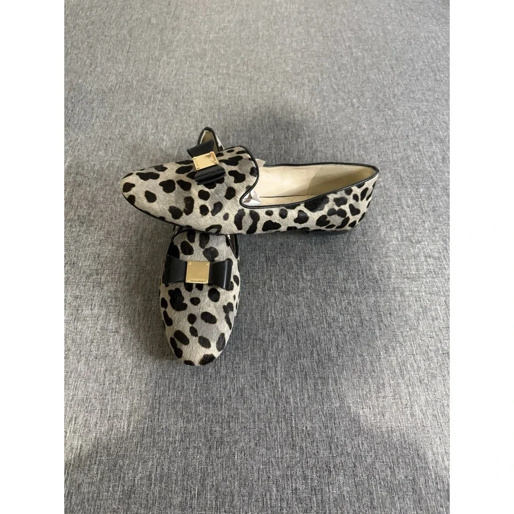 Cole Haan Tali Bow Flats Loafers leopard Calf Hair Womens size 10B