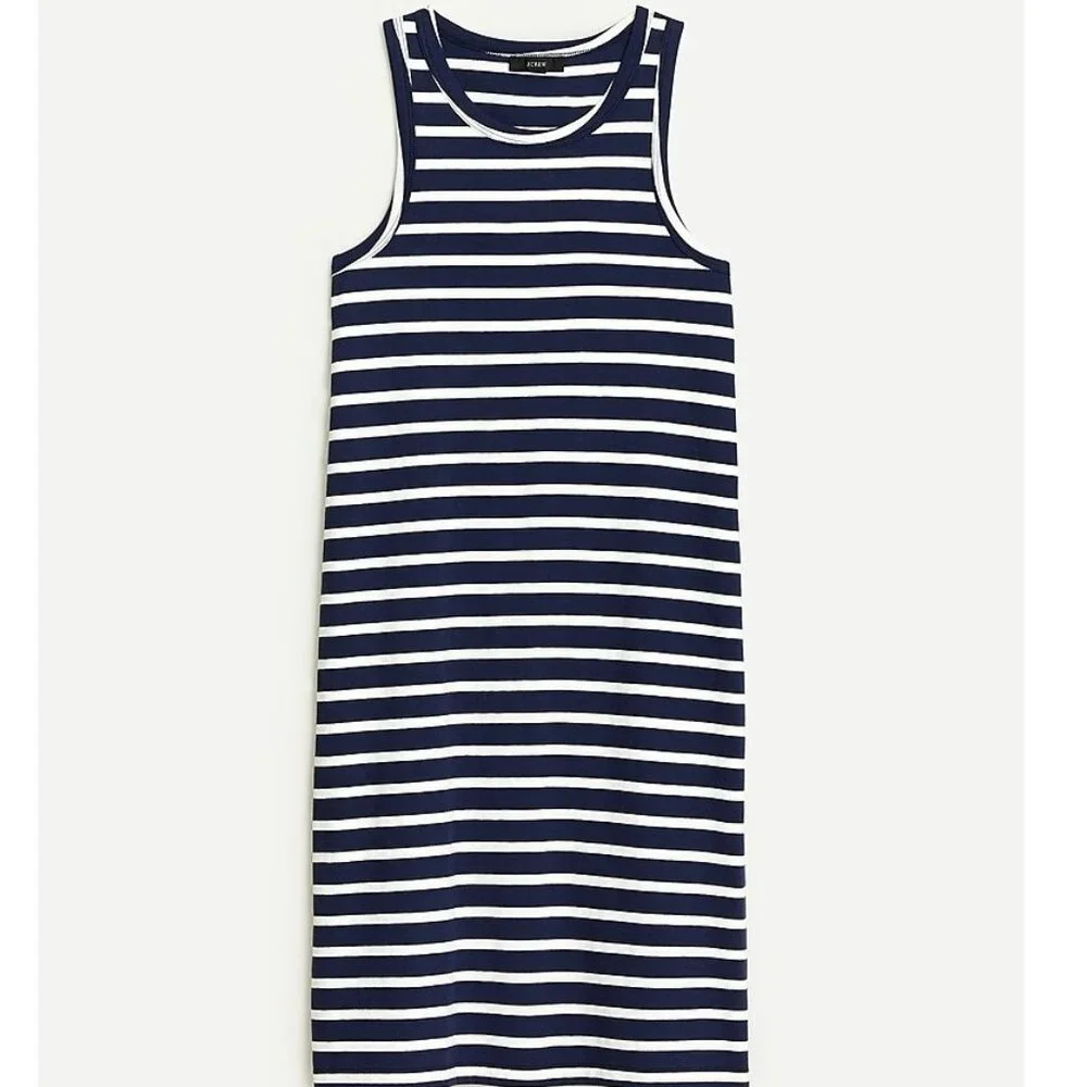 J. Crew Knit Cutaway Mini Dress in Navy/White Stripe - size L