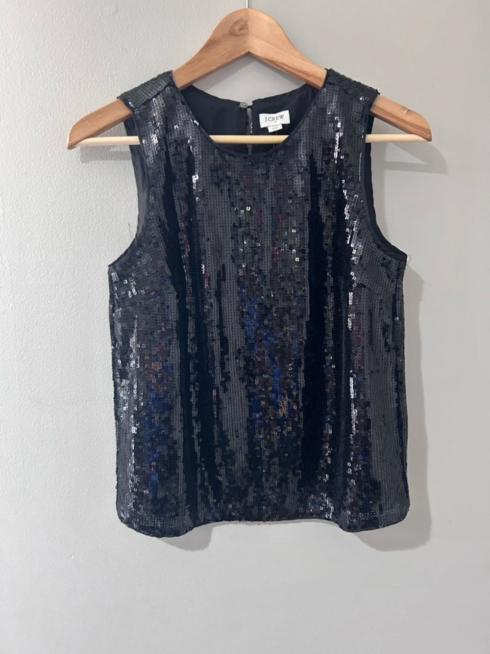 J.Crew jet black sequin sleeveless evening top. XS