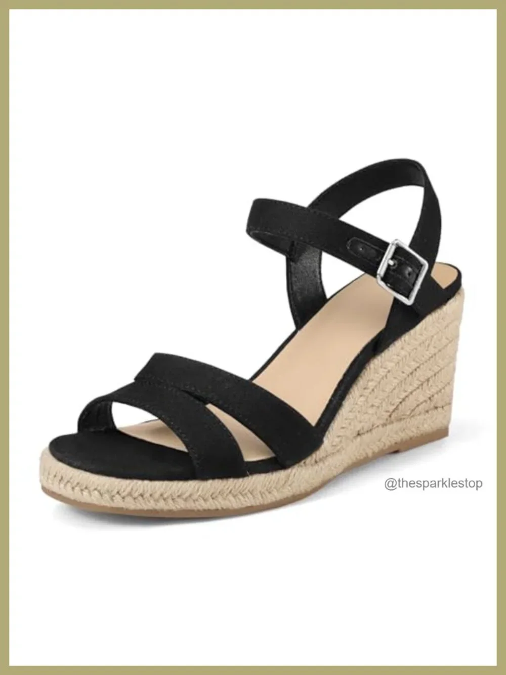 Women's Espadrilles Wedge Sandals Open Toe Ankle Strap Summer Shoes