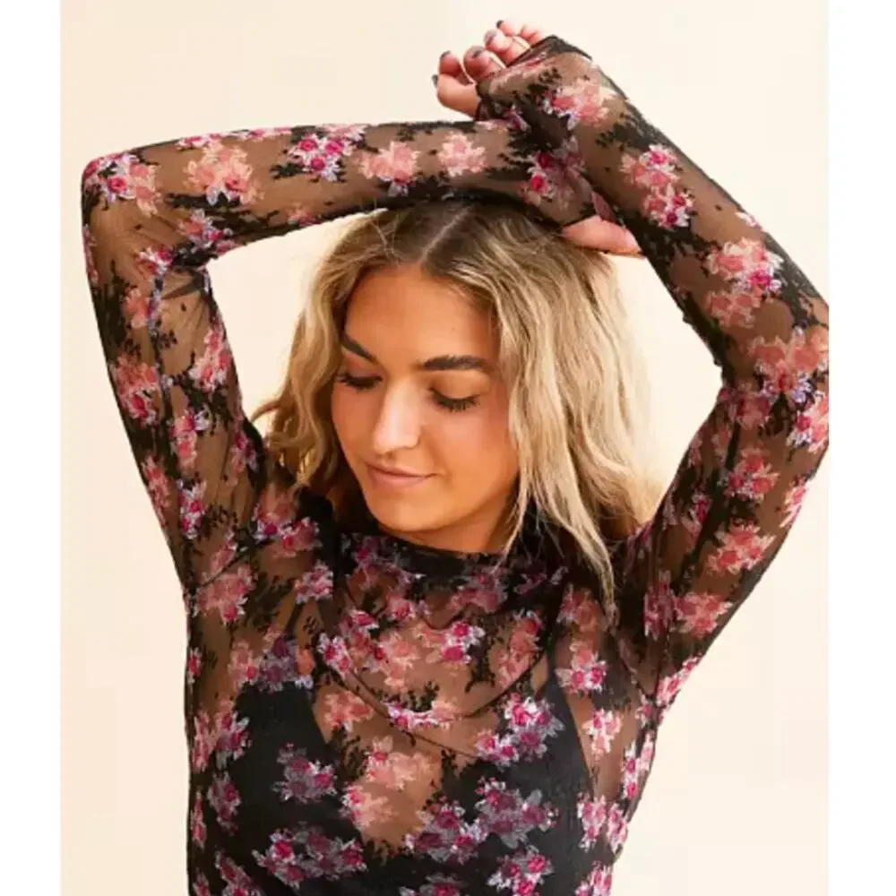 FREE PEOPLE Lady Lux Floral Shirt XS NWT