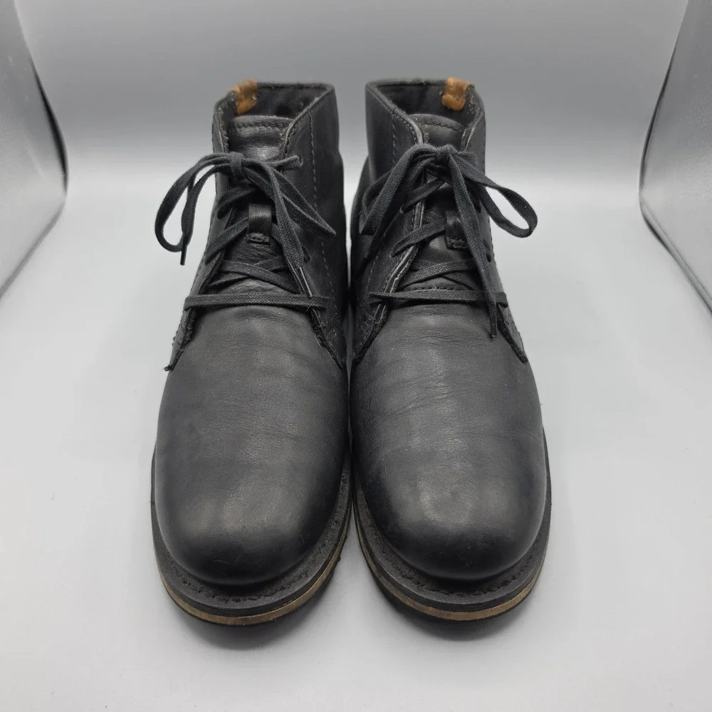 Harley Davidson Chukka Boots Mens 9.5 Black Leather Ankle Moto Biker Vibram Sole