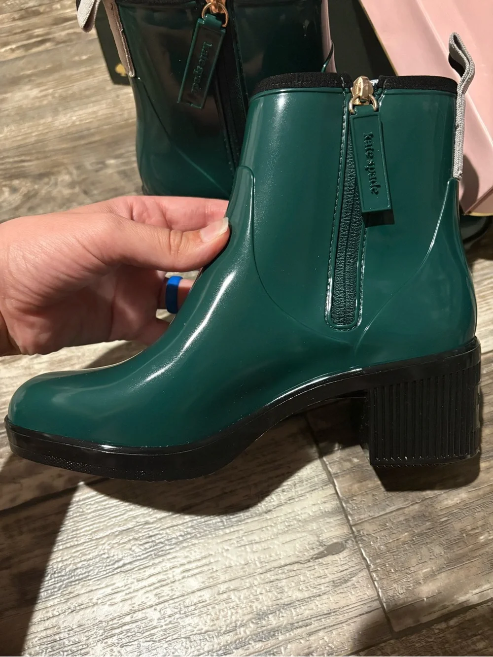 Kate Spade New York Puddle Vinyl Zip Rain Booties