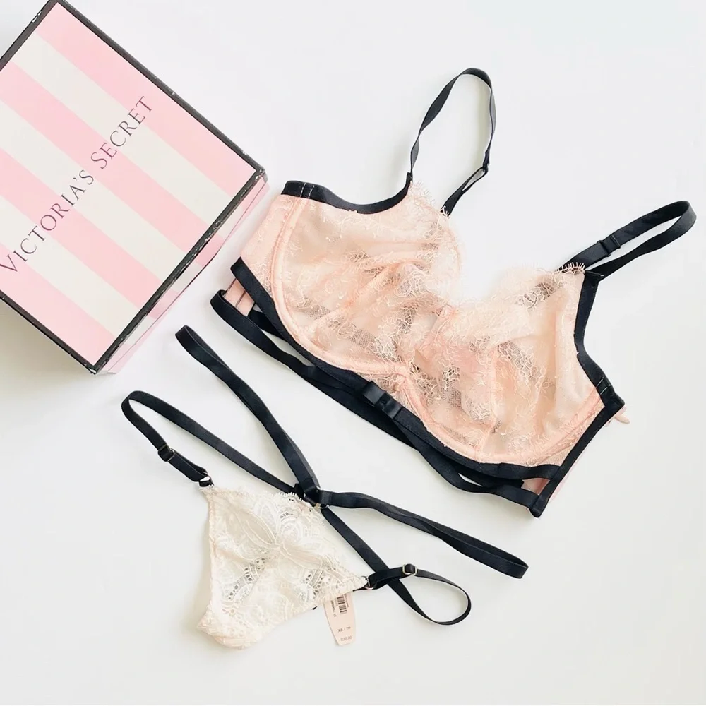 32DD XS Victoria’s Secret strappy bra set