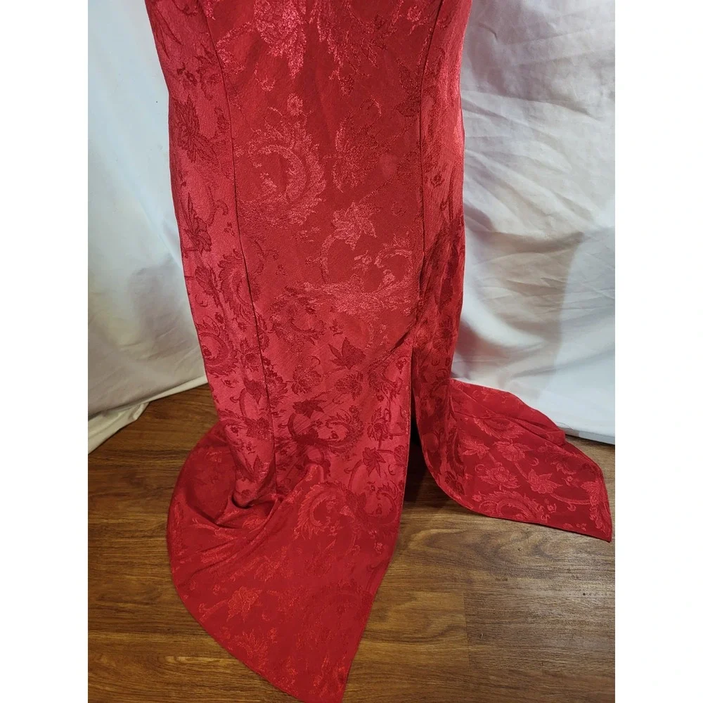 Vtg Victorias Secret Slip Nightgown Maxi  Gold Label Babydoll Red Old Money M