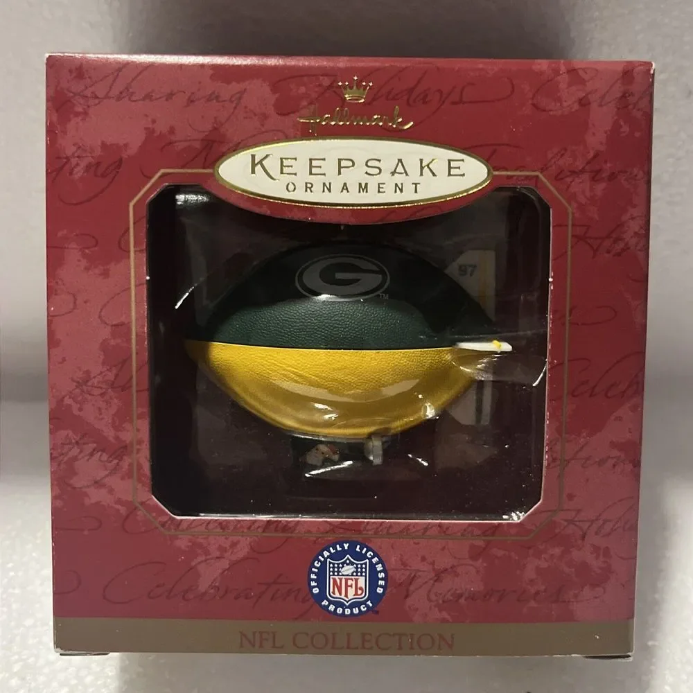 Hallmark Keepsake Green Bay Packers 1997 NFL Collection Football Vtg Ornament‎